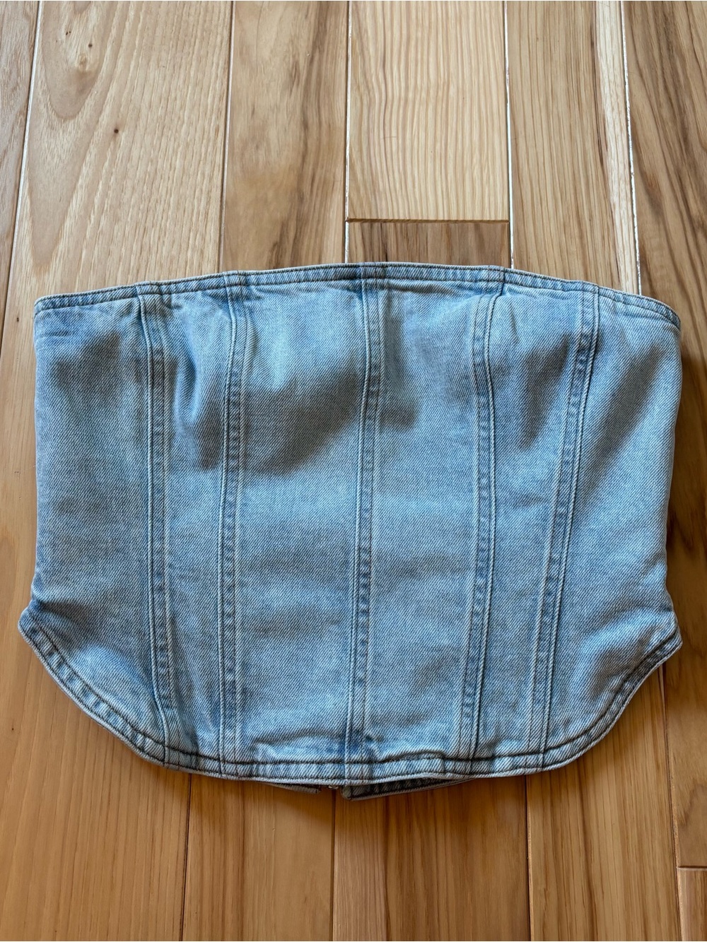 Aritzia Denim Forum The 90s Debbie Denim Bustier Strapless Top